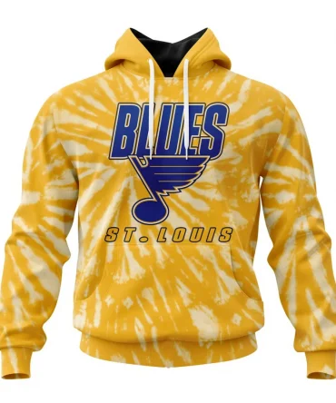 NHL St Louis Blues Special Retro Vintage Tie Dye Graphic Hoodie