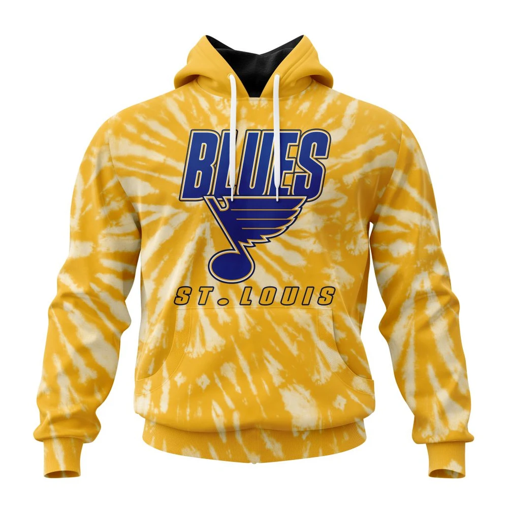 NHL St Louis Blues Special Retro Vintage Tie Dye Graphic Hoodie