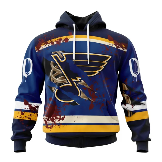NHL St. Louis Blues, Specialized Design Jersey With Your Ribs For Halloween Graphic Hoodie
