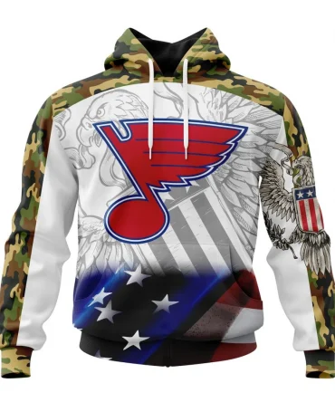 NHL St. Louis Blues, Specialized Design With Our America Flag And Our America Eagle Graphic Hoodie