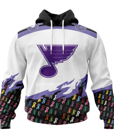 NHL St. Louis Blues, Specialized Kits In October We Stand Together We Can Beat Cancer Graphic Hoodie