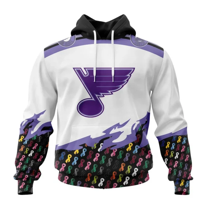 NHL St. Louis Blues, Specialized Kits In October We Stand Together We Can Beat Cancer Graphic Hoodie