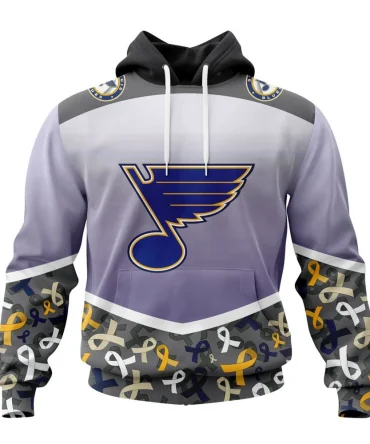 NHL St. Louis Blues, Specialized Sport Fights Again All Cancer Graphic Hoodie