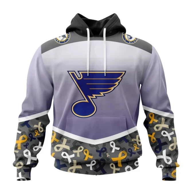 NHL St. Louis Blues, Specialized Sport Fights Again All Cancer Graphic Hoodie