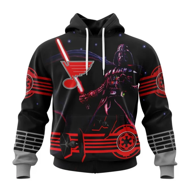 NHL St. Louis Blues, Specialized Starwar Darth Vader Version Jersey Graphic Hoodie