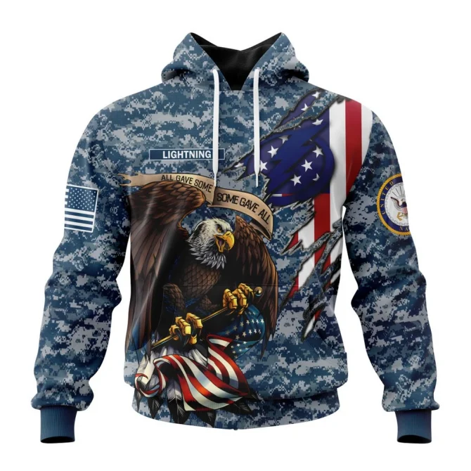 NHL Tampa Bay Lightning Honor Us Navy Veterans Graphic Hoodie