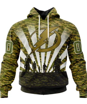 NHL Tampa Bay Lightning Special Military Camo Kits For Veterans Day And Rememberance Day Graphic Hoodie