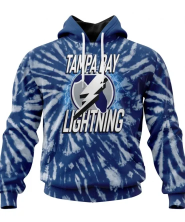 NHL Tampa Bay Lightning Special Retro Vintage Tie Dye Graphic Hoodie