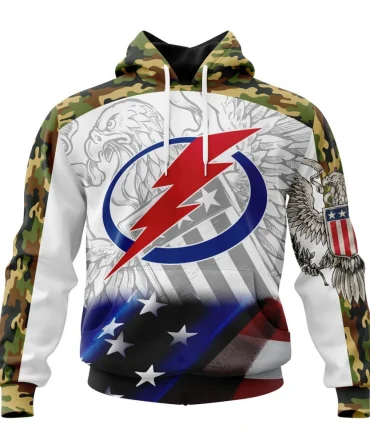 NHL Tampa Bay Lightning, Specialized Design With Our America Flag And Our America Eagle Graphic Hoodie