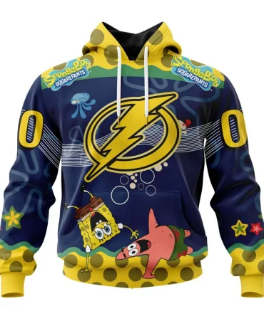 NHL Tampa Bay Lightning, Specialized Jersey With Spongebob Graphic Hoodie