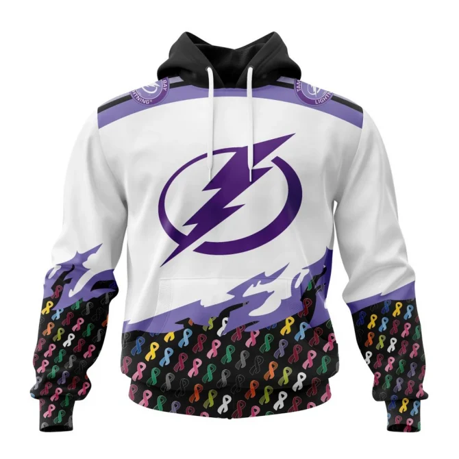 NHL Tampa Bay Lightning, Specialized Kits In October We Stand Together We Can Beat Cancer Graphic Hoodie