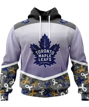 NHL Toronto Maple Leafs, Specialized Sport Fights Again All Cancer Graphic Hoodie