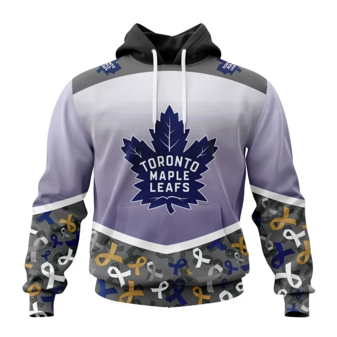 NHL Toronto Maple Leafs, Specialized Sport Fights Again All Cancer Graphic Hoodie