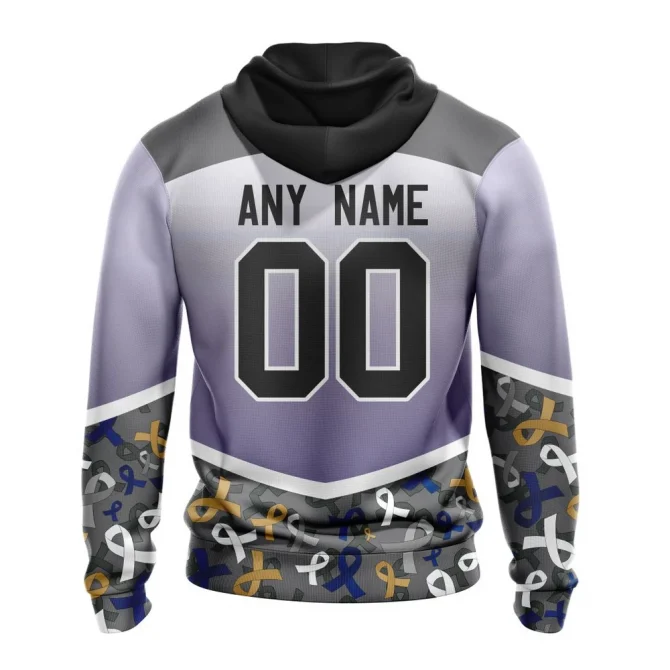 NHL Toronto Maple Leafs, Specialized Sport Fights Again All Cancer Graphic Hoodie - Image 2