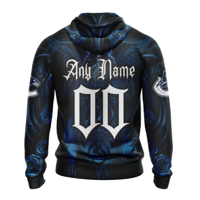 NHL Vancouver Canucks Special Design With Skull Art Graphic Hoodie - Image 2