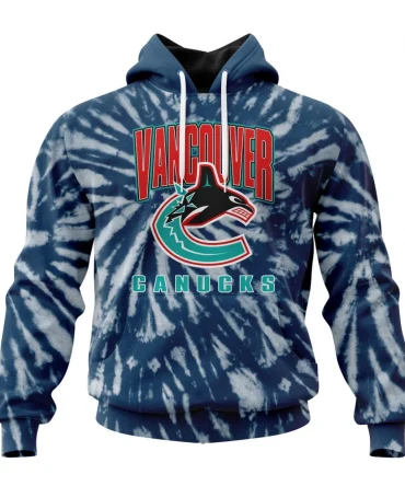 NHL Vancouver Canucks Special Retro Vintage Tie Dye Graphic Hoodie