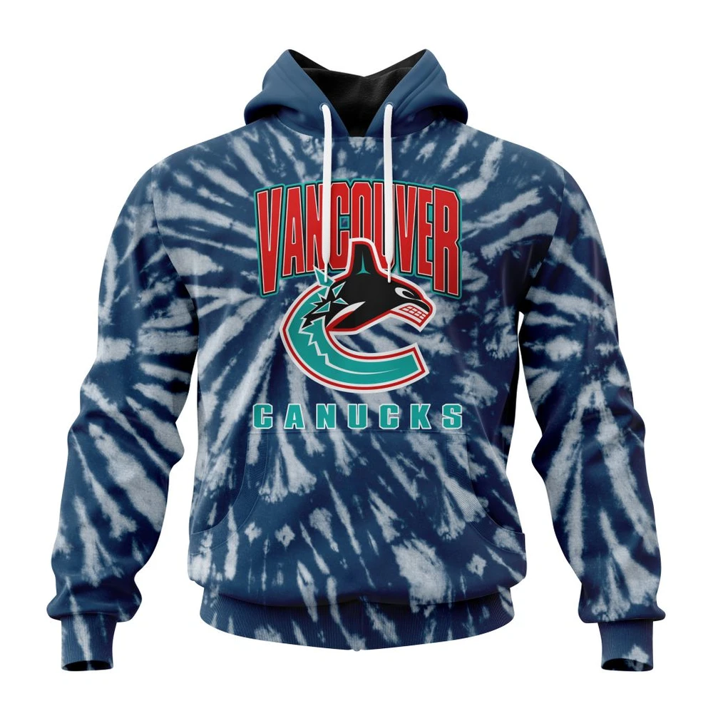 NHL Vancouver Canucks Special Retro Vintage Tie Dye Graphic Hoodie