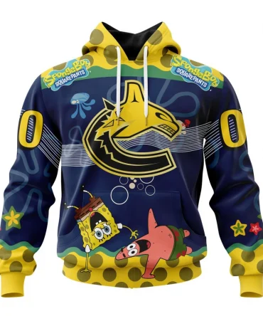 NHL Vancouver Canucks Specialized Jersey With Spongebob Graphic Hoodie