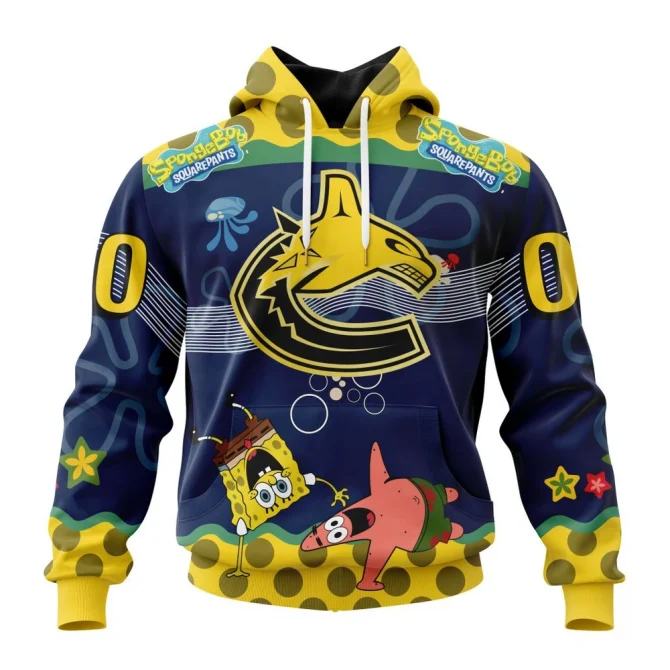 NHL Vancouver Canucks Specialized Jersey With Spongebob Graphic Hoodie