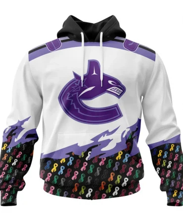 NHL Vancouver Canucks, Specialized Kits In October We Stand Together We Can Beat Cancer Graphic Hoodie