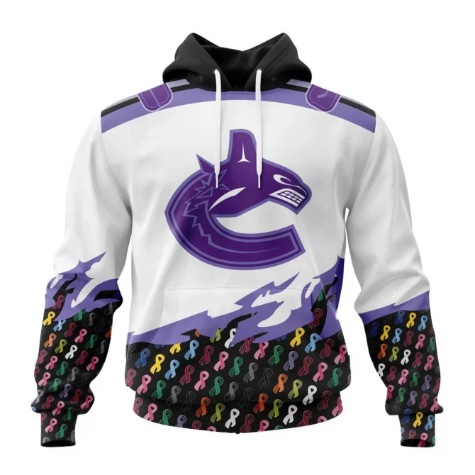 NHL Vancouver Canucks, Specialized Kits In October We Stand Together We Can Beat Cancer Graphic Hoodie