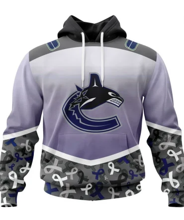 NHL Vancouver Canucks, Specialized Sport Fights Again All Cancer Graphic Hoodie