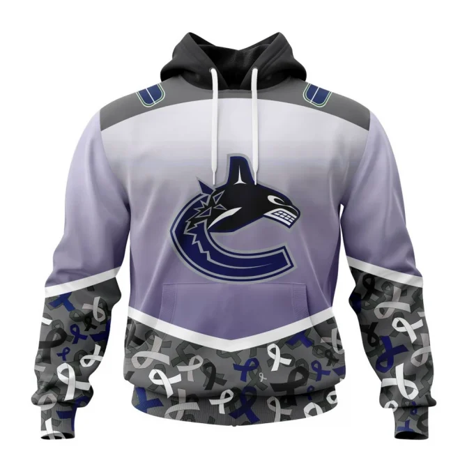 NHL Vancouver Canucks, Specialized Sport Fights Again All Cancer Graphic Hoodie