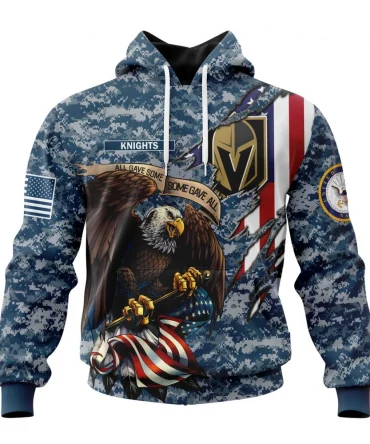 NHL Vegas Golden Knights Honor Us Navy Veterans Graphic Hoodie