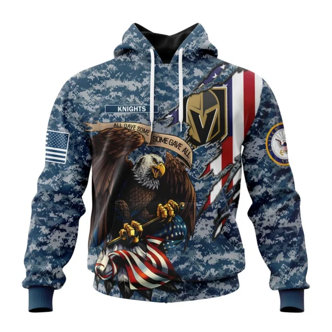 NHL Vegas Golden Knights Honor Us Navy Veterans Graphic Hoodie