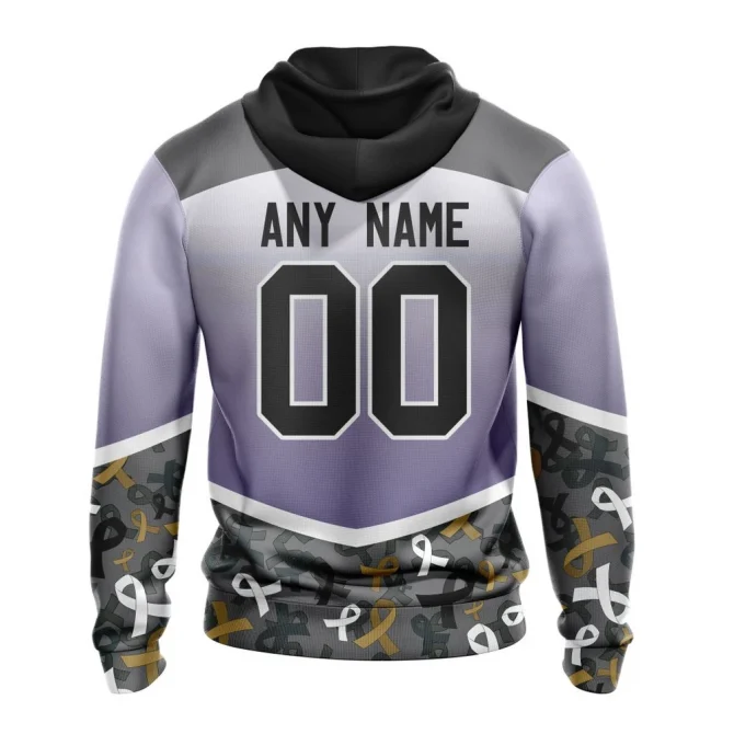 NHL Vegas Golden Knights, Specialized Sport Fights Again All Cancer Graphic Hoodie - Image 2