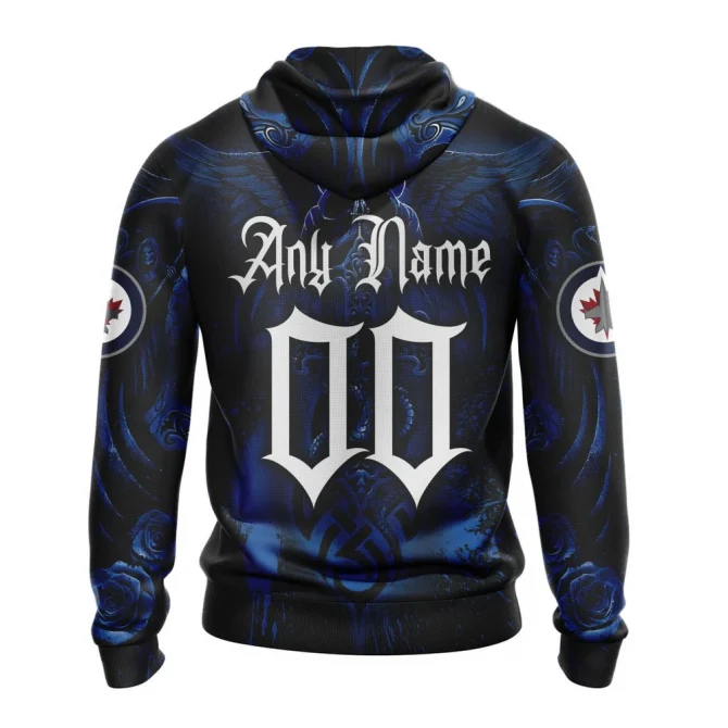 NHL Winnipeg Jets Special Design With Skull Art Graphic Hoodie - Image 2