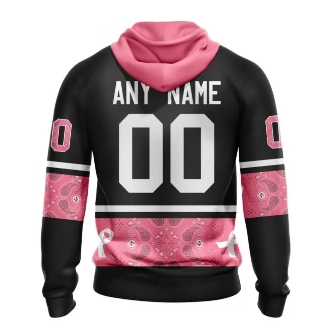 NHL Winnipeg Jets, Specialized Design In Classic Style With Paisley! In October We Wear Pink Breast Cancer Graphic Hoodie - Image 2