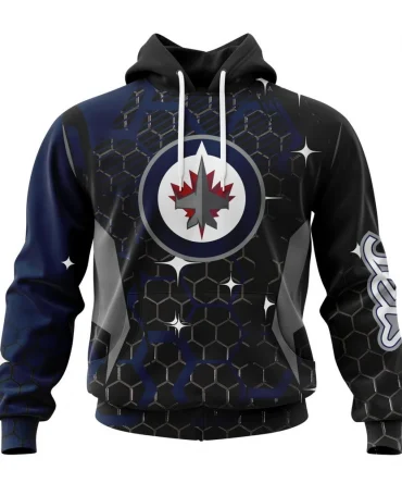 NHL Winnipeg Jets, Specialized Design With Motocross Syle Graphic Hoodie