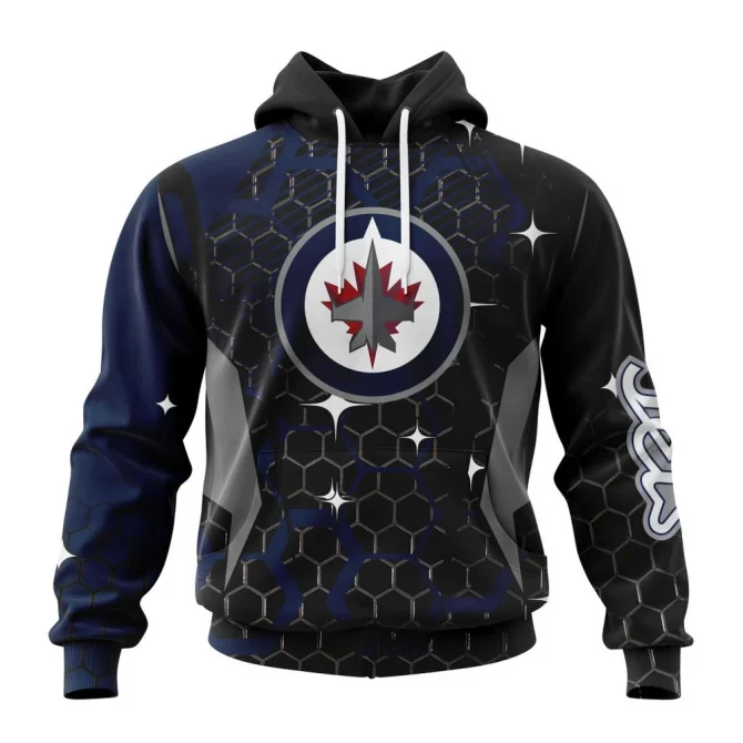 NHL Winnipeg Jets, Specialized Design With Motocross Syle Graphic Hoodie