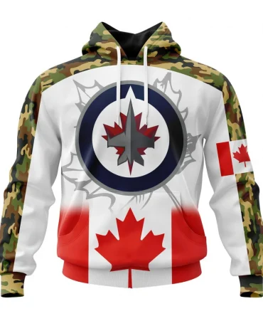 NHL Winnipeg Jets, Specialized Design With Our Canada Flag Graphic Hoodie
