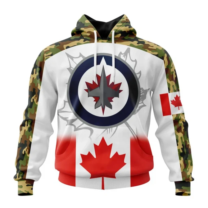 NHL Winnipeg Jets, Specialized Design With Our Canada Flag Graphic Hoodie