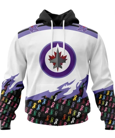 NHL Winnipeg Jets, Specialized Kits In October We Stand Together We Can Beat Cancer Graphic Hoodie