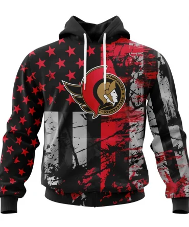 Ottawa Senators Specialized Jersey For America Graphic Hoodie