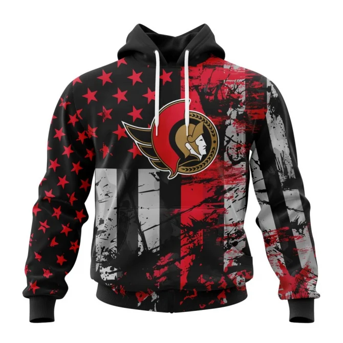 Ottawa Senators Specialized Jersey For America Graphic Hoodie