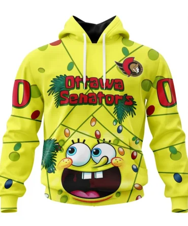 Ottawa Senators Specialized Jersey With Spongebob Graphic Hoodie