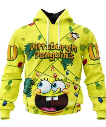 Pittsburgh Penguins, Specialized Jersey With Spongebob Graphic Hoodie