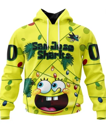 San Jose Sharks, Specialized Jersey With Spongebob Graphic Hoodie