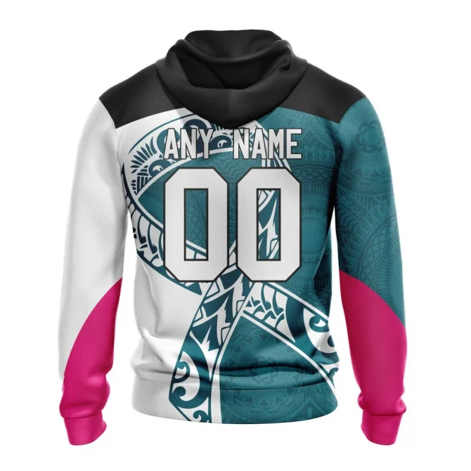 San Jose Sharks, Specialized Samoa Fights Cancer Jersey Graphic Hoodie - Image 2