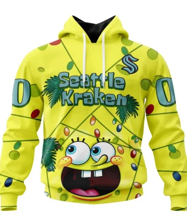 Seattle Kraken, Specialized Jersey With Spongebob Graphic Hoodie