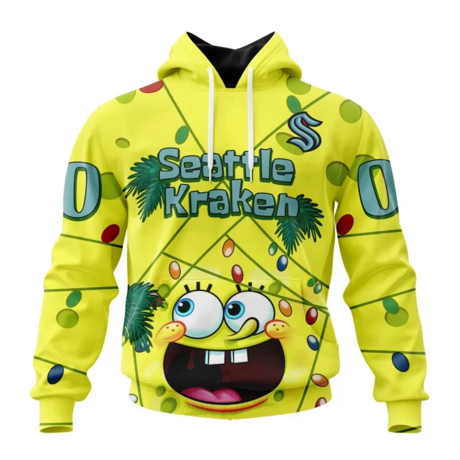 Seattle Kraken, Specialized Jersey With Spongebob Graphic Hoodie