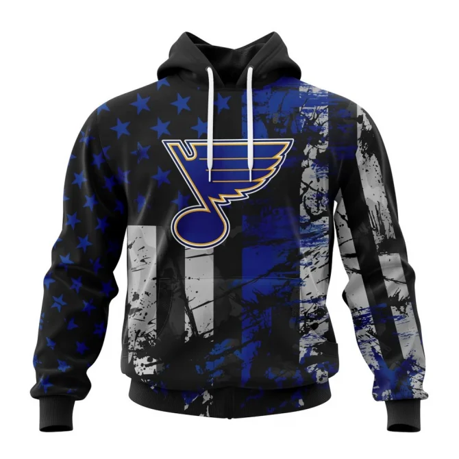 St. Louis Blues, Specialized Jersey For America Graphic Hoodie