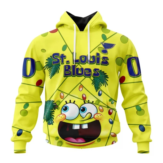 St. Louis Blues, Specialized Jersey With Spongebob Graphic Hoodie