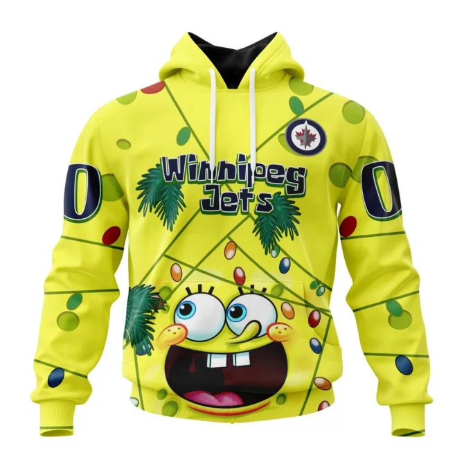Winnipeg Jets Specialized Jersey With Spongebob Graphic Hoodie