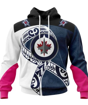 Winnipeg Jets Specialized Samoa Fights Cancer Jersey Graphic Hoodie