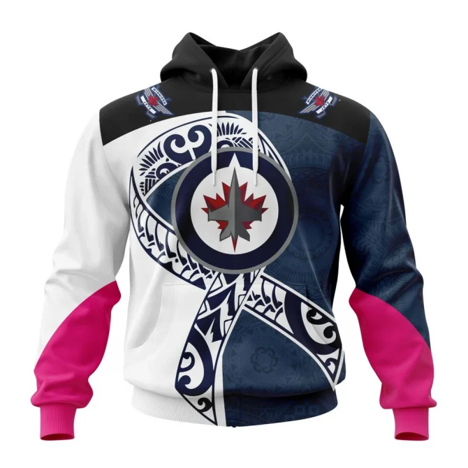 Winnipeg Jets Specialized Samoa Fights Cancer Jersey Graphic Hoodie